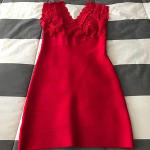 Bebe bandage red dress